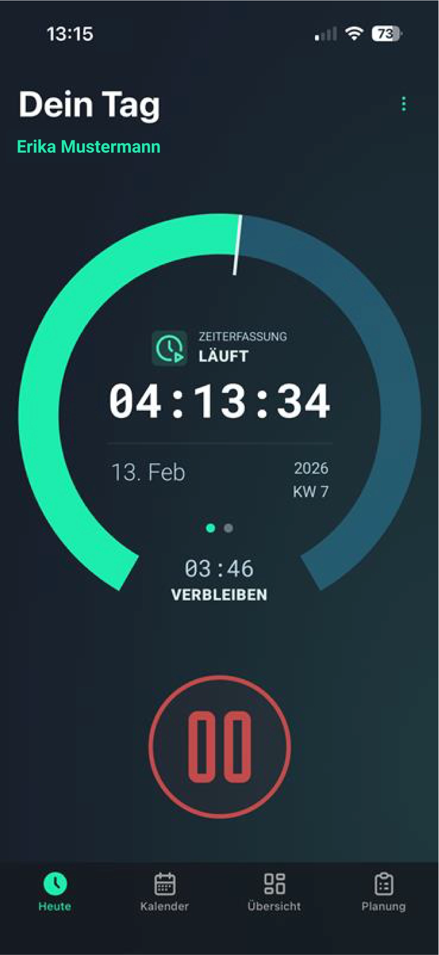Heute · Live-Timer